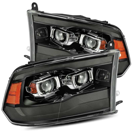 AlphaRex 09-18 Ram 1500HD LUXX Proj Headlight Plnk Style Jet Blk w/Activ Light/Seq Signal/Smoked DRL 880540 *Discontinued