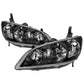 SPYDER xTune 04-05 Honda Civic (Excl Hatchback/Si) OEM Style Headlights - Black (HD-JH-HC04-4D-AM-BK) 9042706
