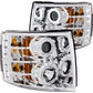 Anzo 2007-2013 Chevrolet Silverado 1500 Projector Headlights w/ Halo Chrome