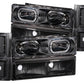 Anzo 1994-1998 Chevrolet C1500 Crystal Headlights w/ Halo Black