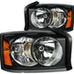 Anzo 2005-2006 Dodge Dakota Crystal Headlights Black