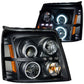 Anzo 2002-2006 Cadillac Escalade Projector Headlights w/ Halo Black (CCFL)