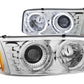 Anzo 1999-2006 Gmc Sierra 1500 Projector Headlights w/ Halo Chrome