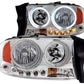 Anzo Projector Headlights With Halo Chrome 97-04 Dodge Dakota