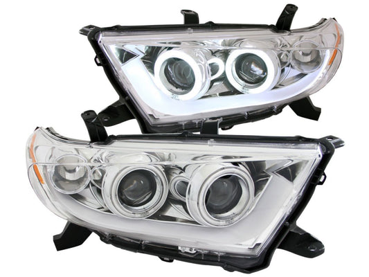 Anzo 2011-2013 Toyota Highlander Projector Headlights w/ Halo Chrome Halo