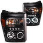 Anzo 2011-2015 Ford F-250 Projector Headlights w/ Halo Black (CCFL)