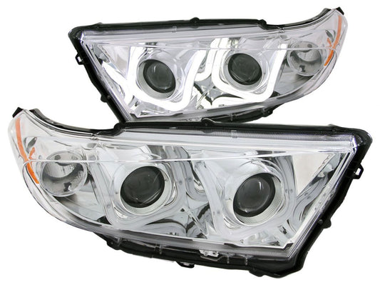 Anzo 2011-2013 Toyota Highlander Projector Headlights w/ U-Bar Chrome