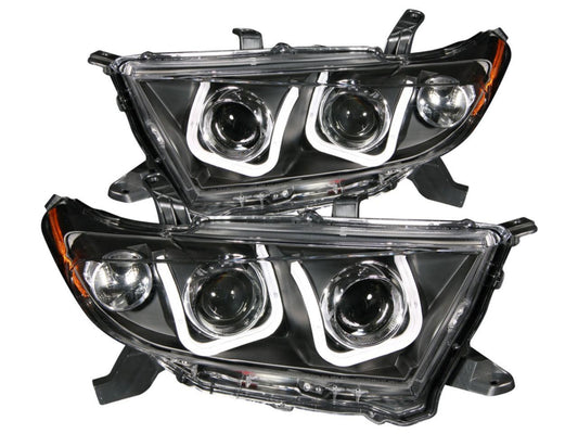 Anzo 2011-2013 Toyota Highlander Projector Headlights w/ U-Bar Black