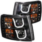 Anzo 2007-2013 Chevrolet Silverado 1500 Projector Headlights w/ U-Bar Black