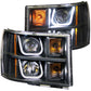 Anzo 2007-2013 Gmc Sierra 1500 Projector Headlights w/ U-Bar Black