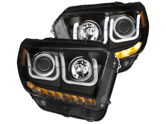 Anzo 2014-2016 Toyota Tundra Projector Headlights w/ U-Bar Black