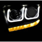 Anzo 2014-2015 Toyota Tundra Projector Headlights w/ U-Bar Black w/ DRL