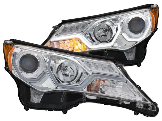 Anzo 2013-2015 Toyota Rav4 Projector Headlights w/Plank Style Design Chrome