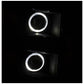Anzo 2014-2015 Chevrolet Silverado Projector Headlights w/ Halo Black Clear