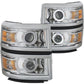 Anzo 2014-2015 Chevrolet Silverado Projector Headlights w/ Halo Chrome