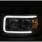 Anzo GMC Canyon 15-18 Projector Plank Style Headlight Chrome W/ Amber