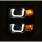 Anzo 14+ Chevy 1500 Projector Headlights W/ U-Bar Switchback Black W/ Amber