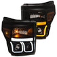 Anzo Ford Super Duty 11-16 Projector Switchback U Bar Style H.L Black Amber