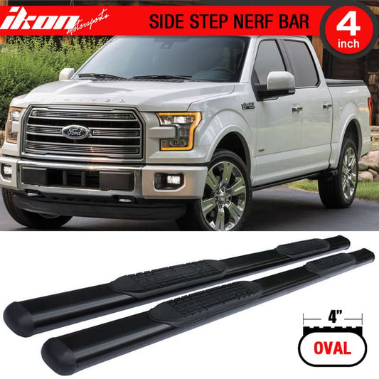 2015-2022 Ford F150 Super Crew Cab 4'' Side Running Boards Stainless