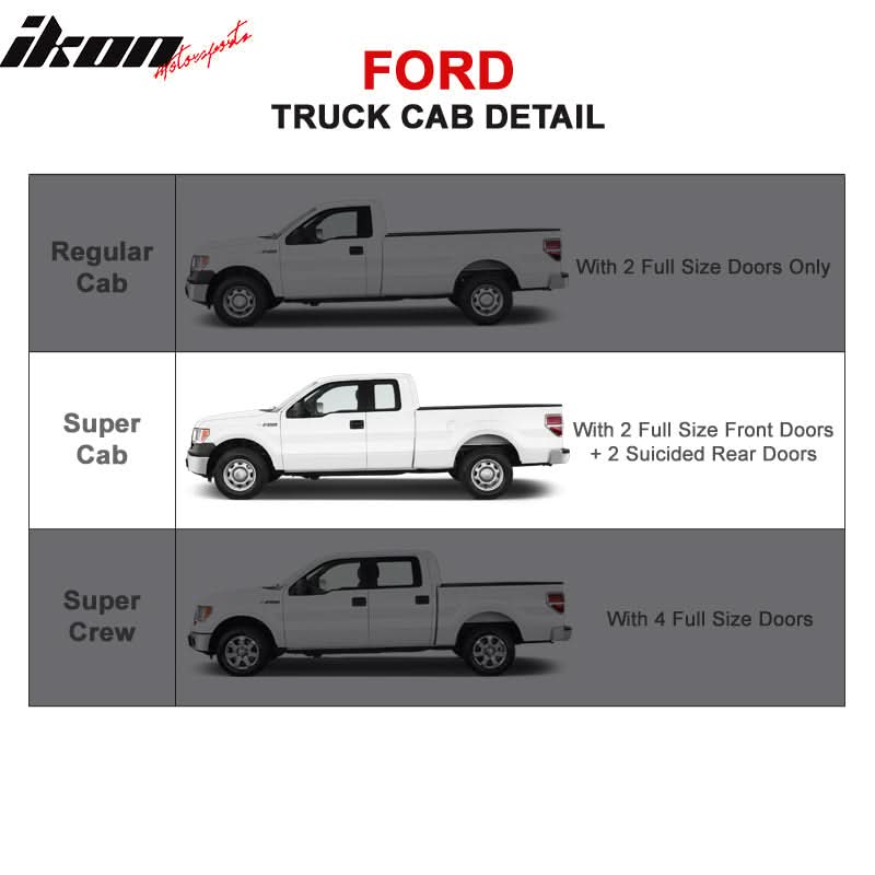 Fits 15-22 F150 Super Cab 4in Oval Black Curved Running Boards