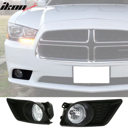 Fits 11-14 Dodge Charger Bumper Assembly Fog Light w/ Bulbs Clear Lens