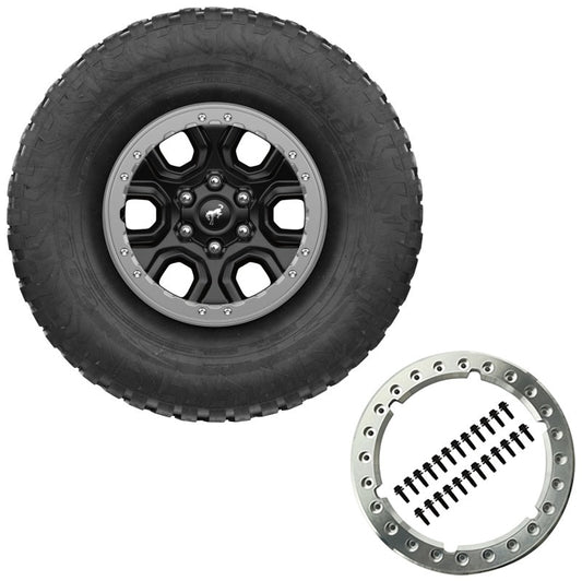 Ford Racing 2021 Bronco 17x8.5 Beadlock Gloss Black Sasquatch Wheel Kit M-1007-DC17A