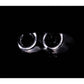 Anzo 1999-2001 BMW 3 Series E46 Projector Headlights w/ Halo Black