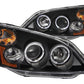 Anzo 2001-2003 Honda Civic Projector Headlights w/ Halo Black