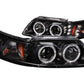 Anzo 1999-2004 Ford Mustang Projector Headlights Black G2 (Dual Projector)