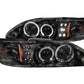 Anzo 1994-1998 Ford Mustang Projector Headlights w/ Halo Black G2 1 pc
