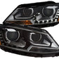 Anzo 2011-2013 Volkswagen Jetta Projector Headlights w/ Plank Style Design