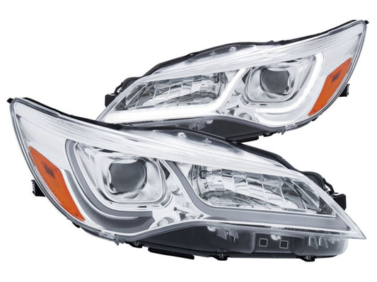 Anzo Projector Headlights W/ Plank Style Design Chrome w/Amber 15-16 Toyota