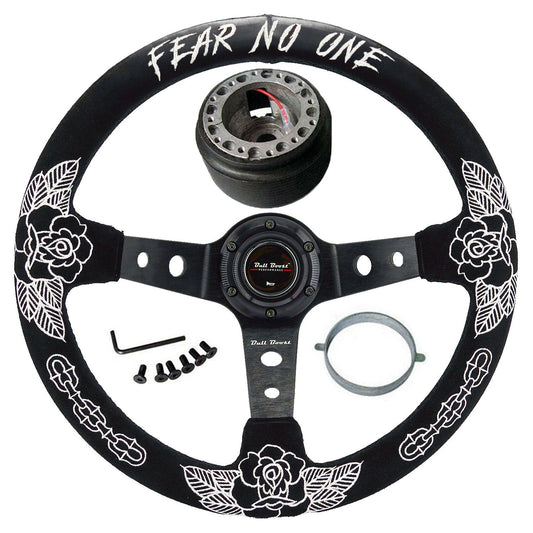 BW Rose Steering Wheel + Hub Adapter Kit For 96-06 Civic Prelude, S2000, Accord, RSX