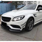 2015-2021 Benz C-Class W205 JC Front Bumper Fins Canards Carbon Fiber