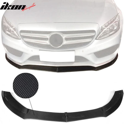 2015-2018 Benz W205 C Class PSM Style Front Bumper Lip Carbon Fiber