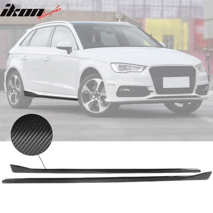 2014-2017 Audi A3 S Line S3 JC Style Side Skirts Panels Carbon Fiber