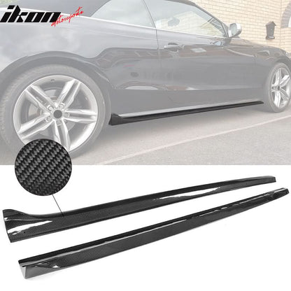 2008-2016 Audi A5 Quattro S5 2Dr JC Style 2PC Side Skirts Carbon Fiber