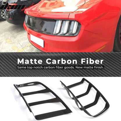 2015-2017 Ford Mustang Coupe 2PCS Tail Lights Lamp Cover Carbon Fiber