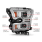 ANZO 15-17 Ford F-150 LED Projector Headlights - w/ Light Bar Switchback Chrome Housing 111548
