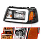 ANZO 2001-2011 Ford Ranger Crystal Headlights w/ Light Bar Black Housing 111511