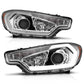 ANZO 2014-2016 Kia Forte Projector Headlights w/ Light Bar Chrome Housing 121561
