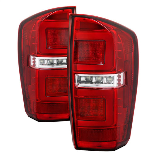 Spyder 16-17 Toyota Tacoma LED Tail Lights - Red Clear (ALT-YD-TT16-LED-RC) 5085757