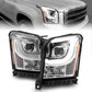 ANZO 2015-2017 GMC Yukon XL Projector Headlights W Lightbar - Chrome/Amber 111536