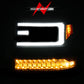 ANZO 16-18 Chevy Silverado1500 (Factory HID Models) LED Proj Light Bar Style Headlights Black - Pair 111624A