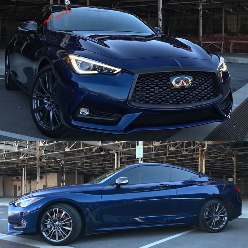 2017-2022 Infiniti Q60 Gloss Grill Foglight Vent Chrome Delete Vinyl