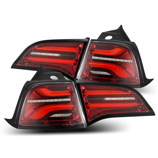AlphaRex 20-22 Tesla Model Y PRO-Series LED Tail Lights Red Smoke w/Seq Sig 601040 *Discontinued
