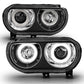 Anzo 2008-2014 Dodge Challenger Projector Headlights w/ Halo Black (CCFL)