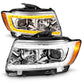 ANZO 11-13 Jeep Grand Cherokee (Factory Halogen Only) Projector Headlights w/Light Bar Swchbk Chrome 111569