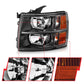 Anzo Chevy Silverado 07-13 Crystal Headlight Black Amber