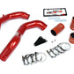 HPS Hot & Cold Side Charge Pipe with Intercooler Boots Kit, 03-07 Ford F250 Superduty Powerstroke 6.0L Diesel Turbo, Red